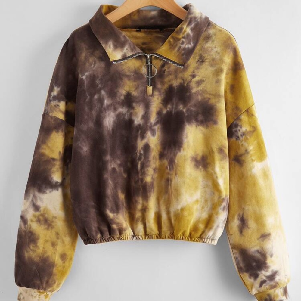 Cropped Tie Dye Sweatshirt Top
